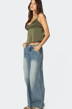 Blanca Satin Lace Trim Tank Top
