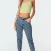 Blue Check Jeans