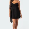 Bonny Lace Trim Cotton Mini Dress