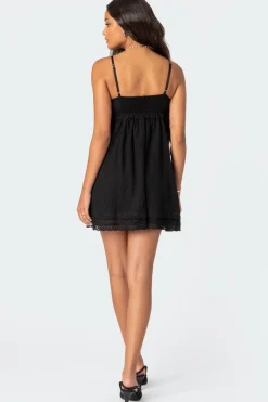 Bonny Lace Trim Cotton Mini Dress