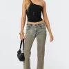 Boot Cut Low Rise Mud Washed Jeans