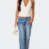 Boot Cut Washed Low Rise Jeans