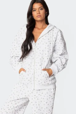 Bouquet Oversized Zip Up Hoodie