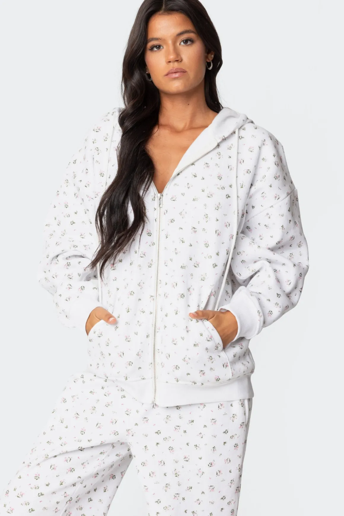 Bouquet Oversized Zip Up Hoodie