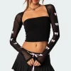 Bow Babe Sheer Mesh Shrug