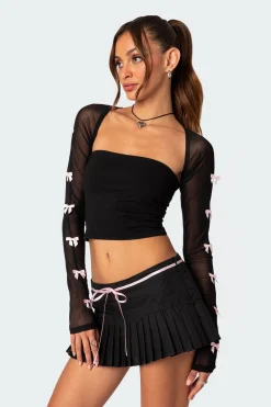 Bow Babe Sheer Mesh Shrug