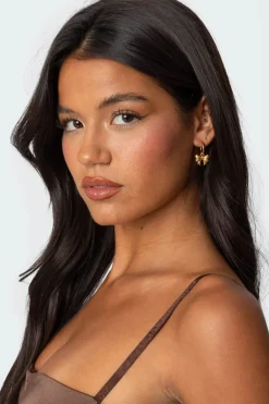 Bow Charm Hoop Earrings