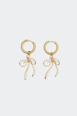 Bow Charm Hoop Earrings