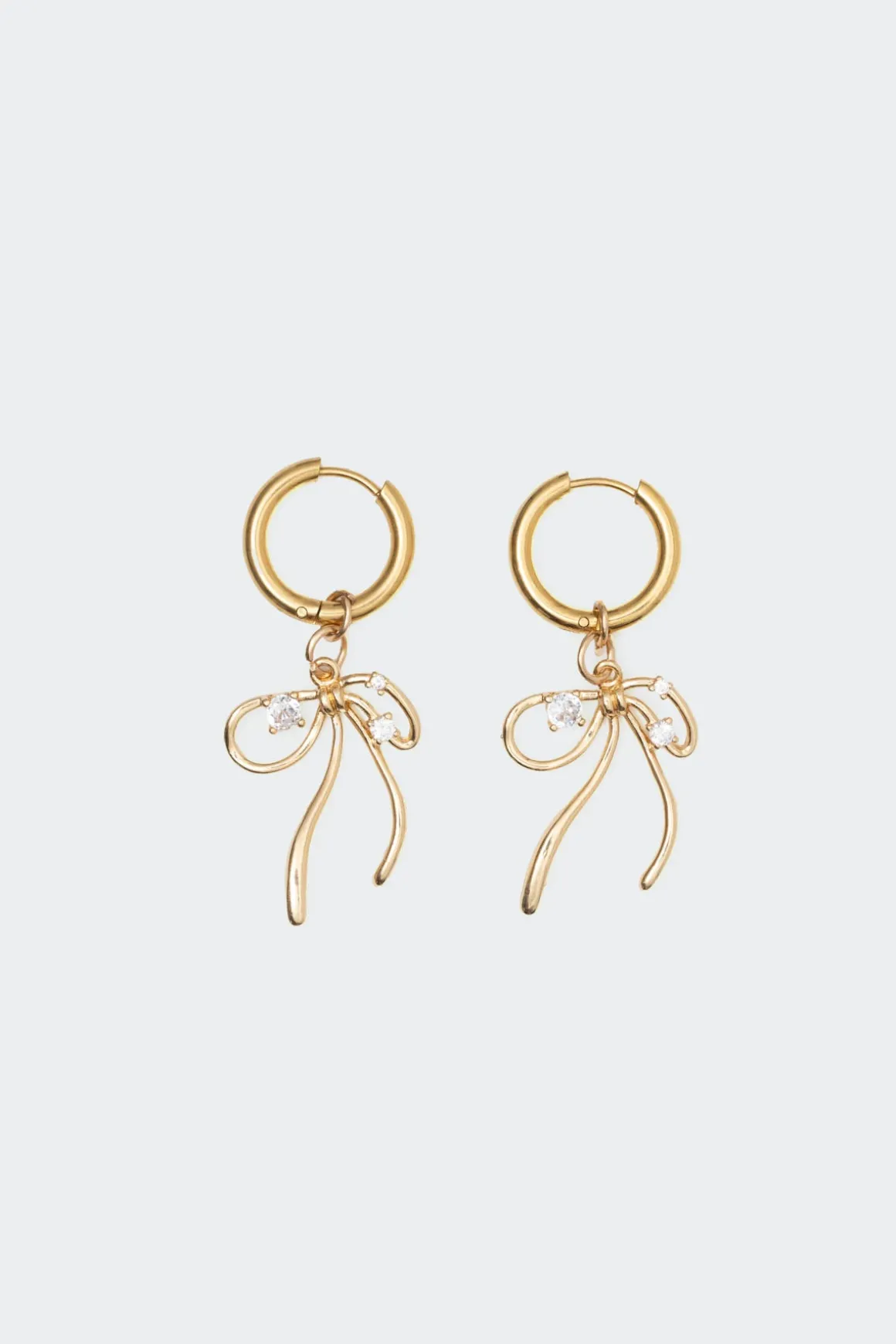 Bow Charm Hoop Earrings
