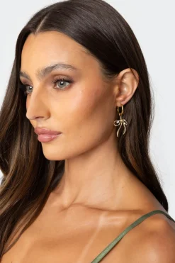 Bow Charm Hoop Earrings