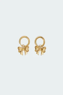 Bow Charm Hoop Earrings