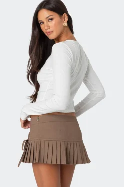 Bow Cut Out Pointelle Top