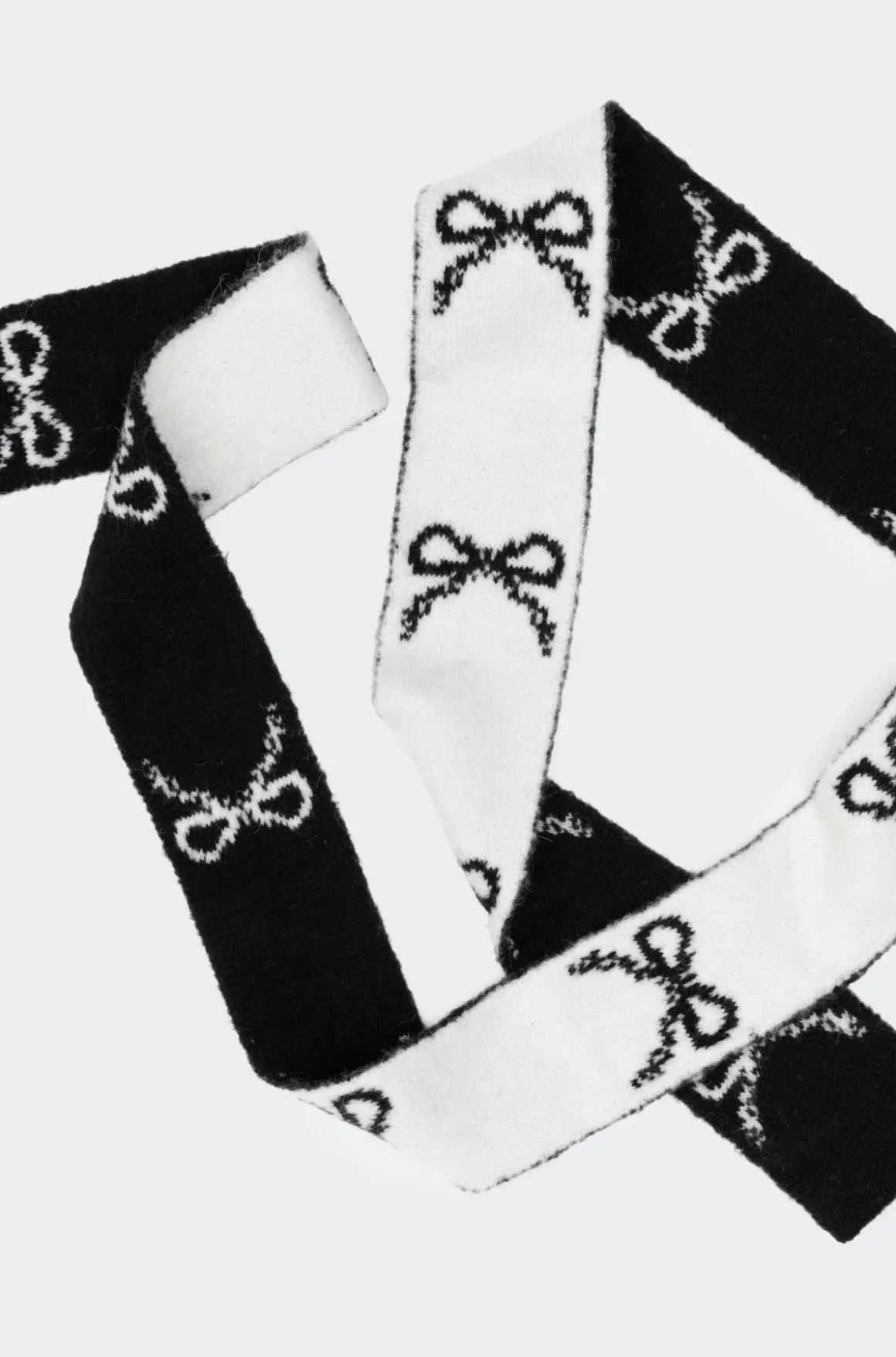 Bow Knit Skinny Scarf