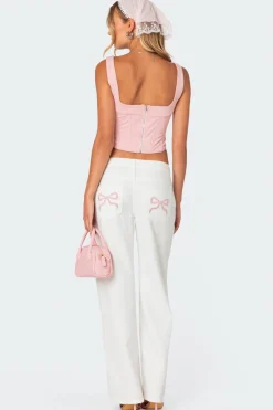 Bow Pocket Relaxed Jeans
