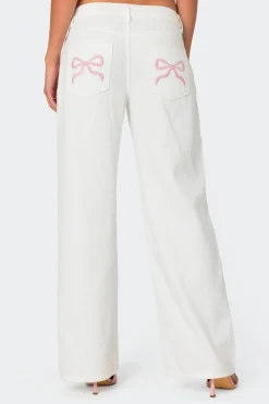 Bow Pocket Relaxed Jeans