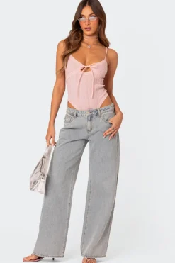 Bow Pocket Relaxed Jeans