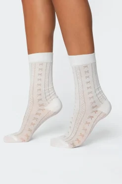 Bow Pointelle Socks