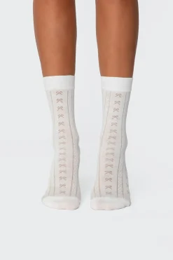 Bow Pointelle Socks