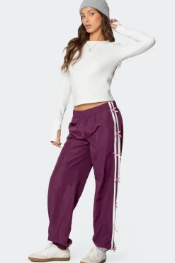 Bow Stripe Nylon Track Pants