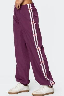 Bow Stripe Nylon Track Pants