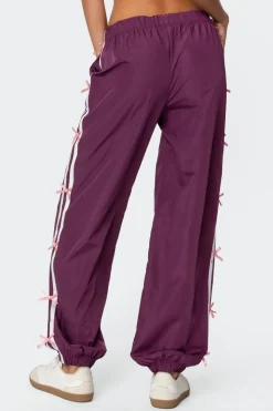 Bow Stripe Nylon Track Pants