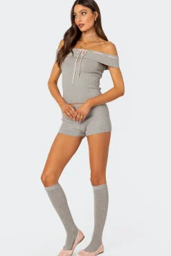 Bow Time Fold Over Knit Top