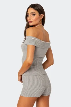Bow Time Fold Over Knit Top