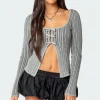 Bowtie Split Front Knit Top