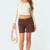 Boyfriend Denim Carpenter Shorts