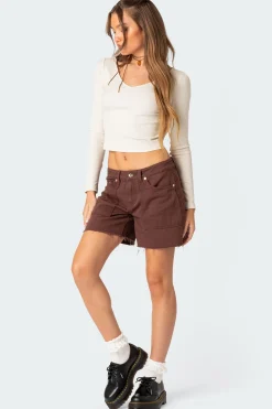 Boyfriend Denim Carpenter Shorts