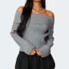 Brandy Fold Over Ribbed Sweater
