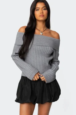 Brandy Fold Over Ribbed Sweater