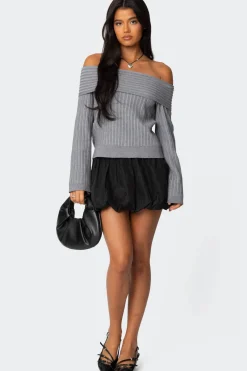 Brandy Fold Over Ribbed Sweater