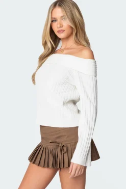 Brandy Fold Over Ribbed Sweater