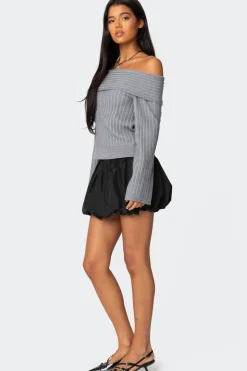 Brandy Fold Over Ribbed Sweater