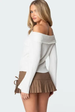 Brandy Fold Over Ribbed Sweater