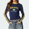 Brasil Embroidered Long Sleeve T Shirt
