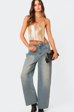 Braya Washed Low Rise Baggy Jeans