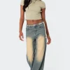 Braya Washed Low Rise Baggy Jeans