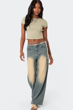 Braya Washed Low Rise Baggy Jeans