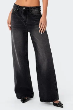 Braya Washed Low Rise Baggy Jeans