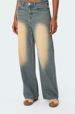 Braya Washed Low Rise Baggy Jeans