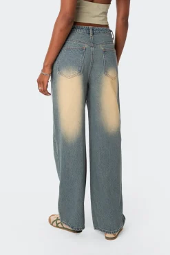 Braya Washed Low Rise Baggy Jeans