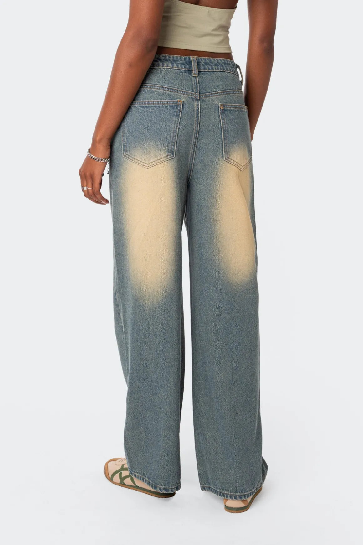 Braya Washed Low Rise Baggy Jeans