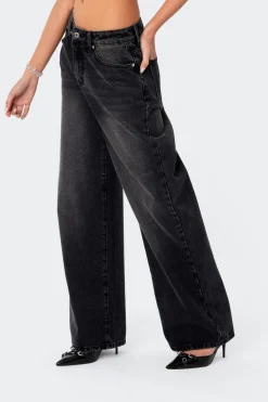 Braya Washed Low Rise Baggy Jeans