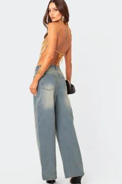 Braya Washed Low Rise Baggy Jeans
