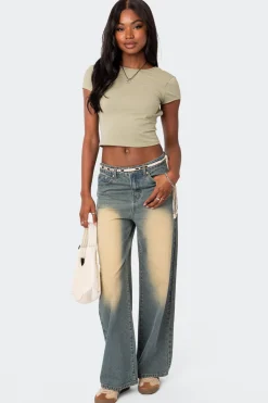 Braya Washed Low Rise Baggy Jeans