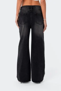 Braya Washed Low Rise Baggy Jeans