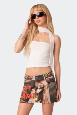 Bria Two Piece Mesh Scarf Top