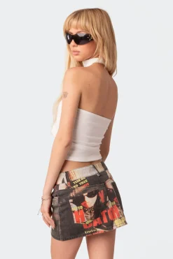 Bria Two Piece Mesh Scarf Top